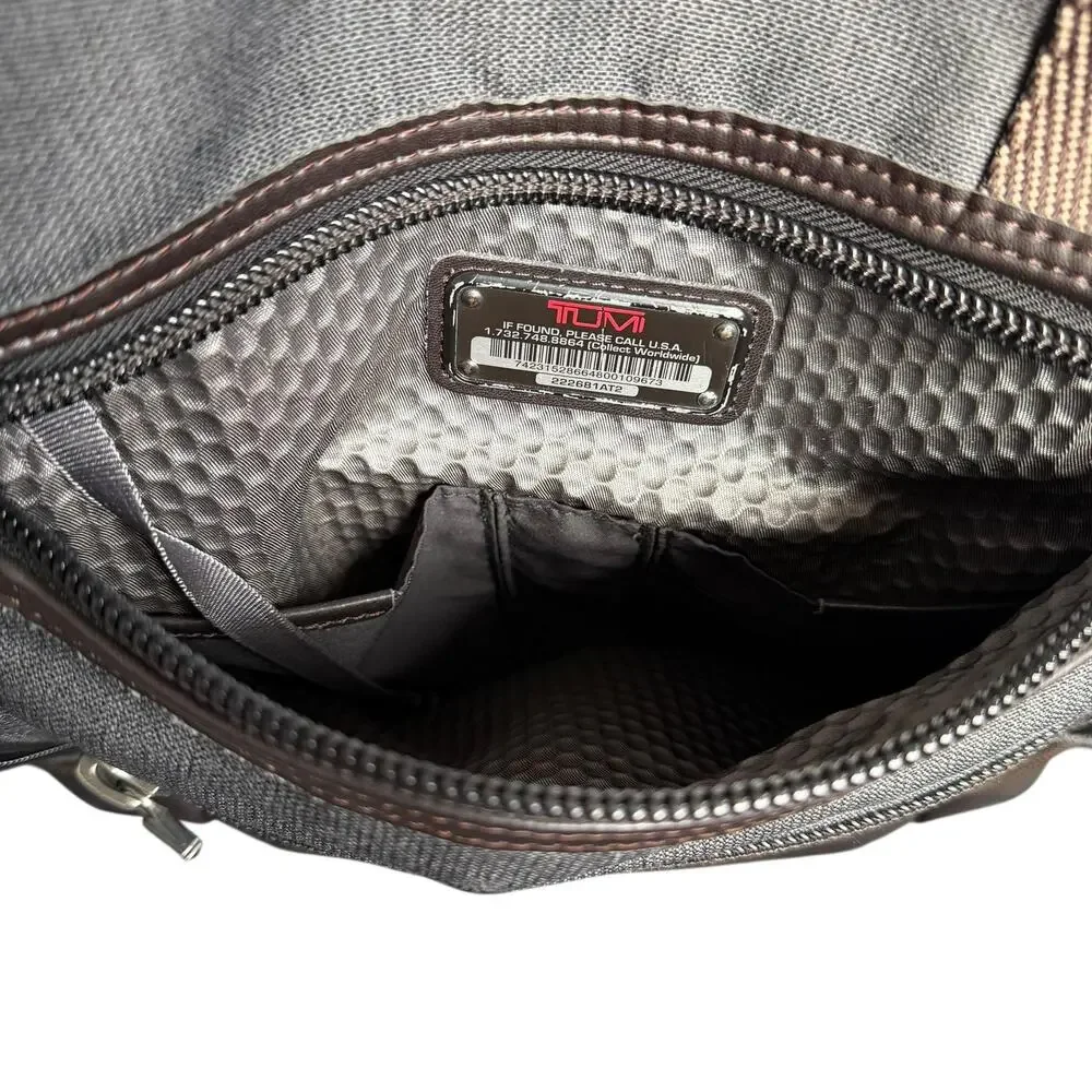 Tumi Gray Nylon Laptop Backpack Men One Size Multi Pocket Travel Bag Daypack